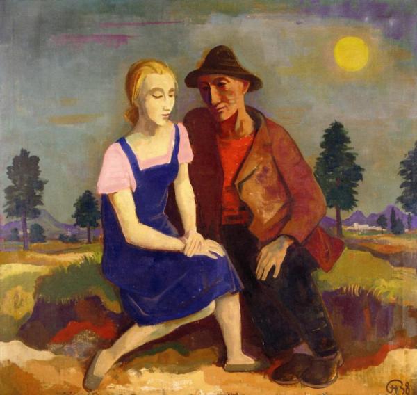 Karl Hofer Rural Couple In The Moonlight