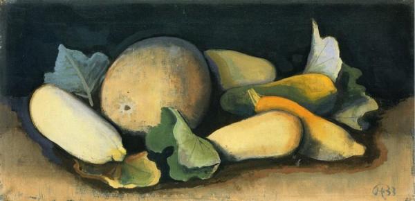 Still Life With Melon And Pumpkins by Karl Hofer