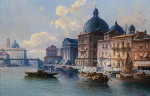 Circle Canal In Venice by Karl Kaufmann