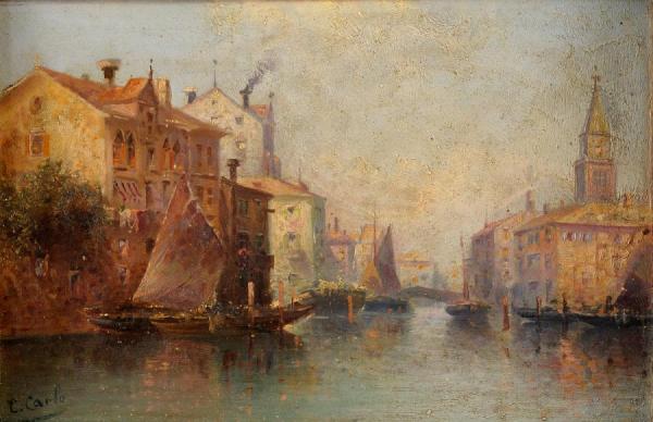 View Of Venice by Karl Kaufmann Oil Painting Reproductions