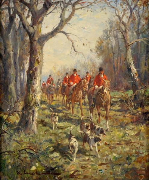 Departure For The Hunt by Karl Mohr Oil Painting Reproductions