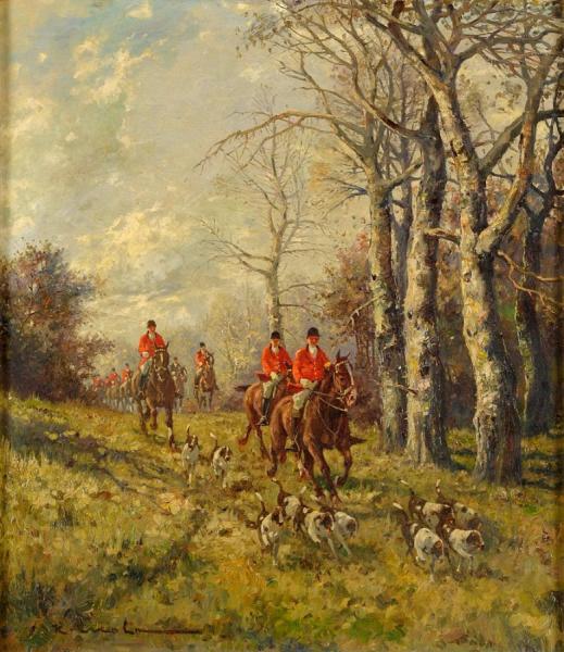 Karl Mohr Hunters With Hounds
