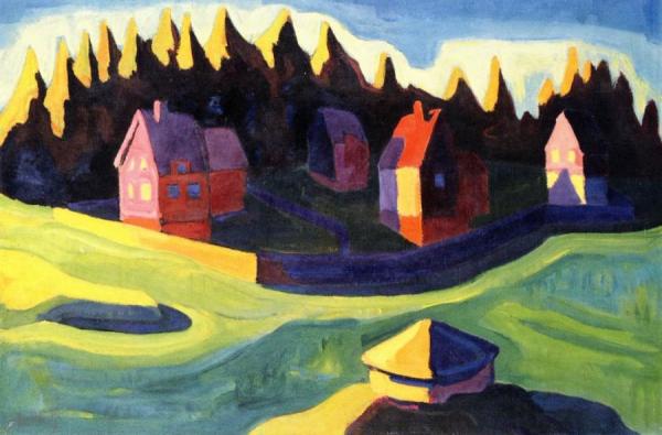 Erzgeburgshäuser by Karl Schmidt-rottluff Oil Painting Reproductions