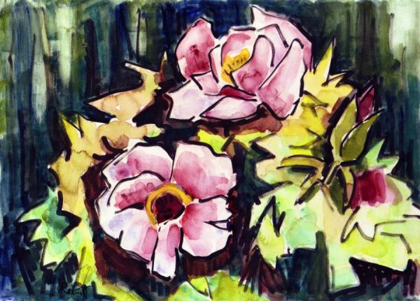 Japanese Peonies by Karl Schmidt-rottluff