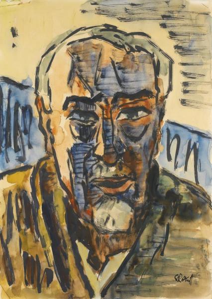 Self-portrait (selbstbildnis) by Karl Schmidt-rottluff