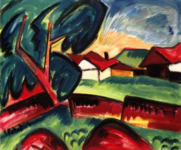 The Grange by Karl Schmidt-rottluff Oil Painting Reproductions