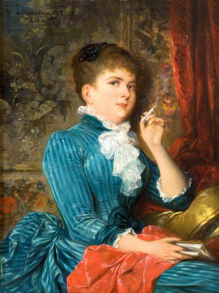 Karl Schweninger Lady With A Cigarette