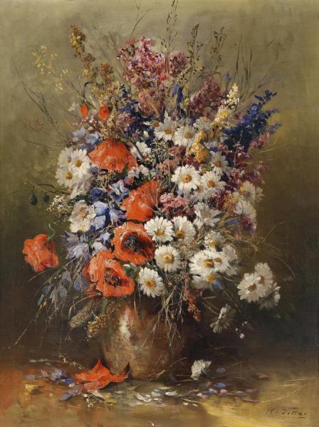 Karl Vikas Large Bouquet Of Summer Flowers
