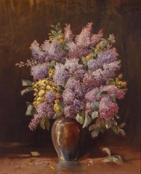 Karl Vikas Lilacs In A Vase