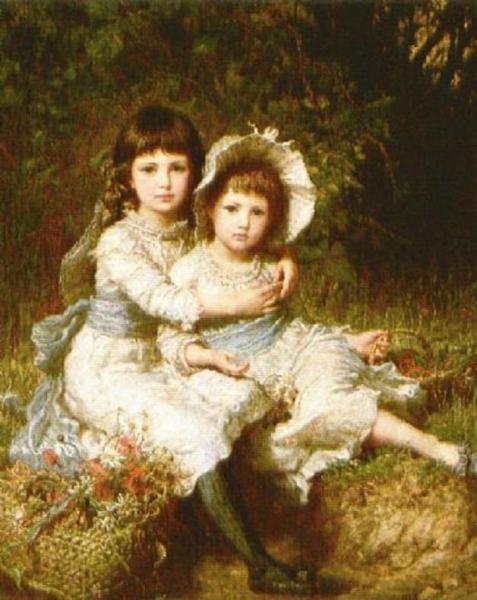 Cecile And Adela, Children Of George Drummond by Karl Wilhelm Friedrich Bauerle