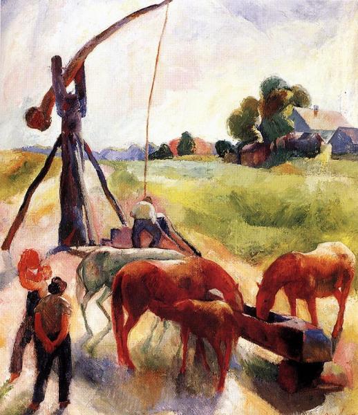 At The Draw Well by Karoly Patko