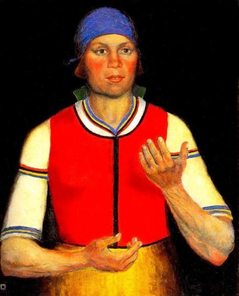 Female Worker In Red by Kasimir Malevich