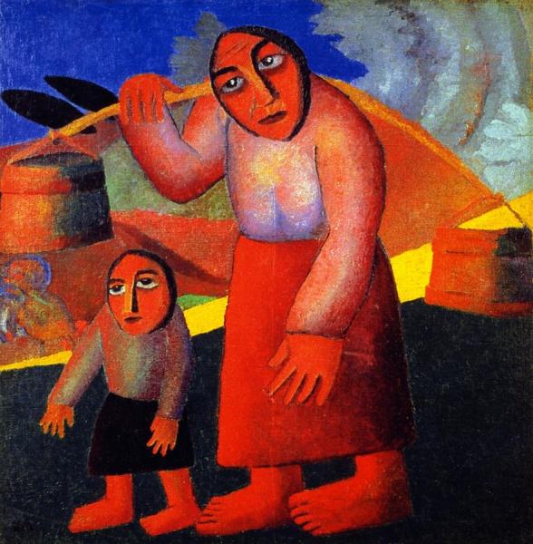 Peasant Woman With Water Pails by Kasimir Malevich