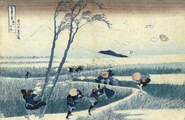 Katsushika Hokusai A Sudden Gust Of Wind
