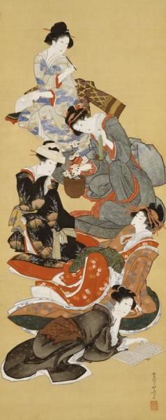 Five Beautiful Women by Katsushika Hokusai Oil Painting Reproductions