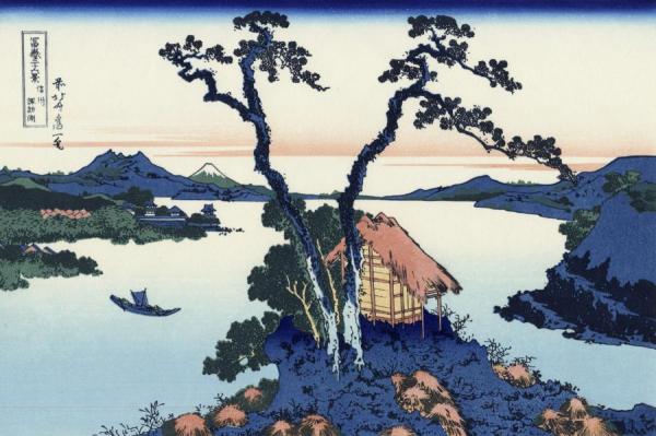 Lake Suwa In The Shinano Province by Katsushika Hokusai