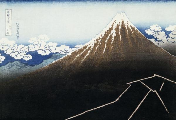 Mount Fuji Above Lightning, From Thirty Six Views Of Mount Fuji by Katsushika Hokusai