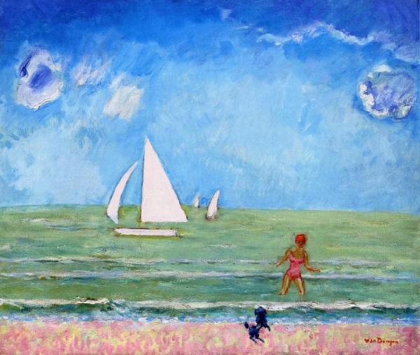 Bather With Her Poodle by Kees Van Dongen