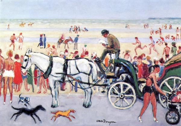 Beach Scene - Deauville by Kees Van Dongen