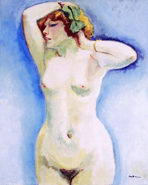 Blond Nude With A Green Ribbon by Kees Van Dongen