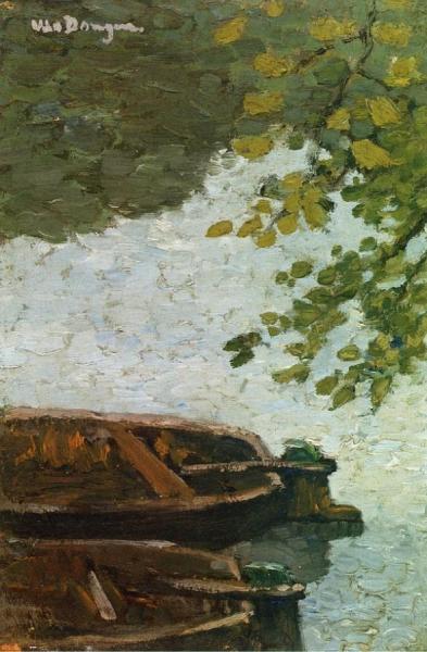 Boats On A Stream by Kees Van Dongen