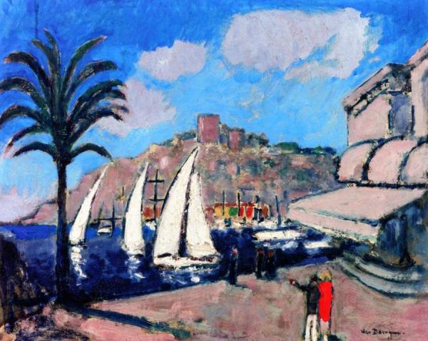 Cannes, Sailboats In The Port by Kees Van Dongen