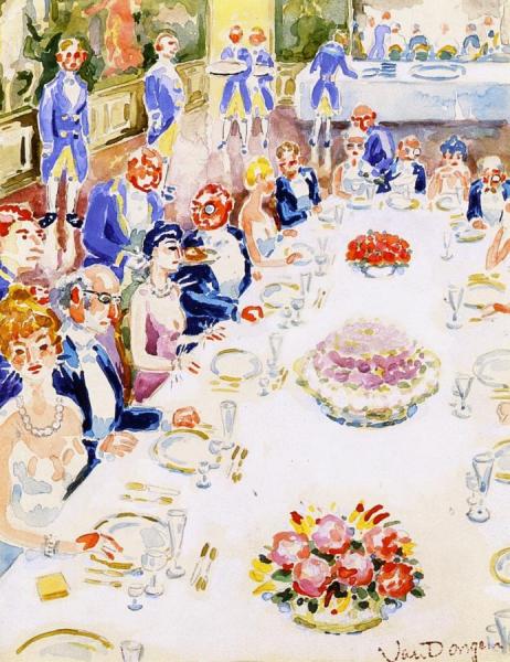 Dinner With The Duchesse De Guermantes by Kees Van Dongen
