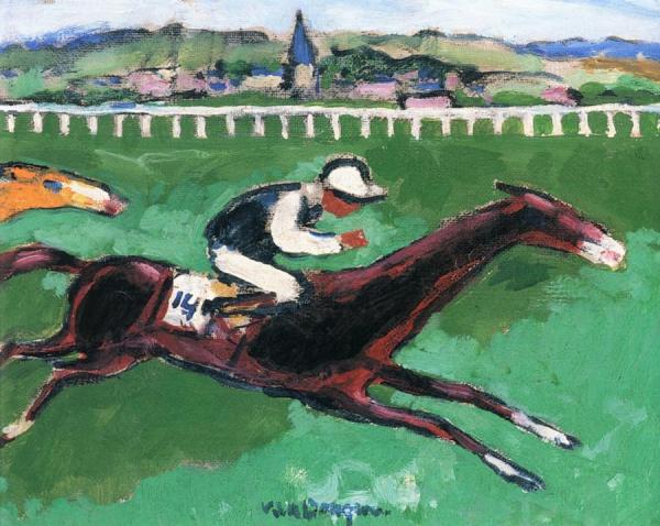 Jockey On Horseback, Deauville by Kees Van Dongen