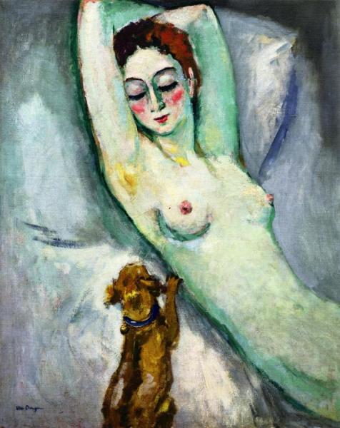 Lady And Dog by Kees Van Dongen