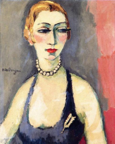 Portrait Of A Woman With Pearls by Kees Van Dongen