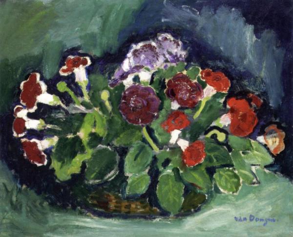 Red Gloxinias by Kees Van Dongen