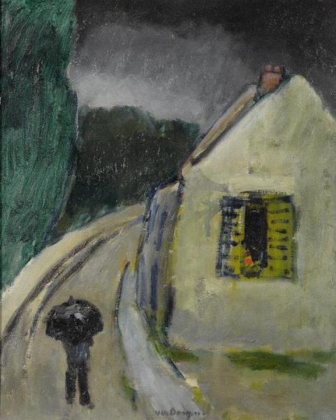 Rue De Village Sous La Pluie by Kees Van Dongen