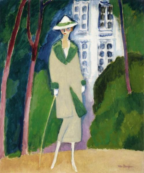 Sarah Rafale In The Bois De Boulogne by Kees Van Dongen