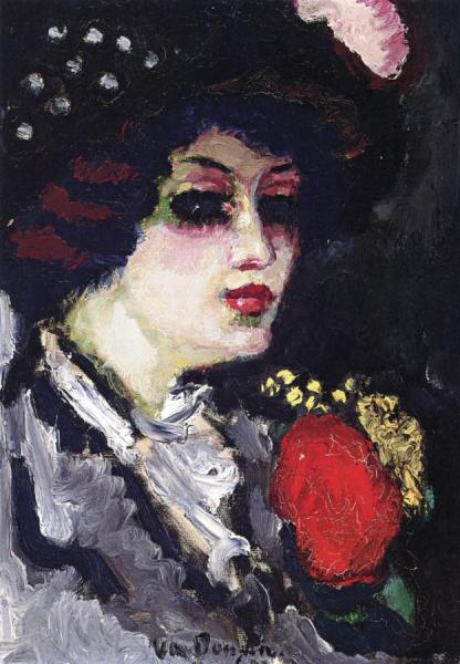 Stylish Woman In A Hat by Kees Van Dongen Oil Painting Reproductions