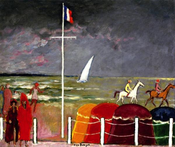 The Beach At Deauville by Kees Van Dongen