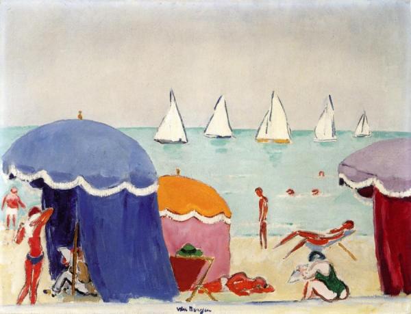 The Beach At Deauville by Kees Van Dongen