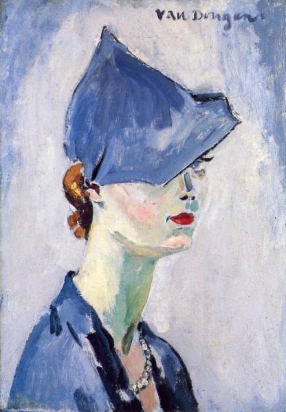 The Blue Hat by Kees Van Dongen Oil Painting Reproductions