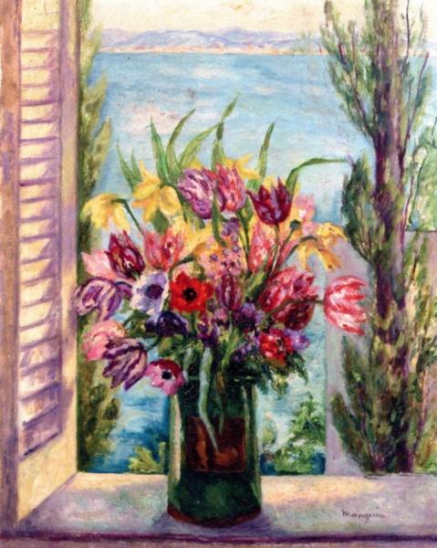 Tulips In The Window by Kees Van Dongen