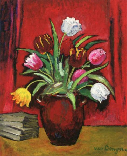 Vase Of Tulips by Kees Van Dongen