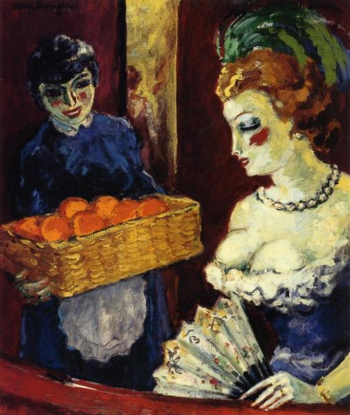 Woman And Orange Vendor by Kees Van Dongen