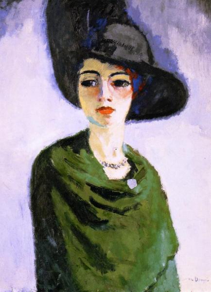 Woman In A Black Hat by Kees Van Dongen