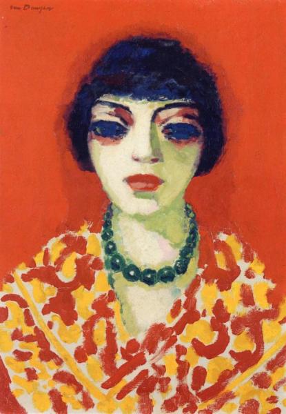 Woman In A Green Necklace by Kees Van Dongen