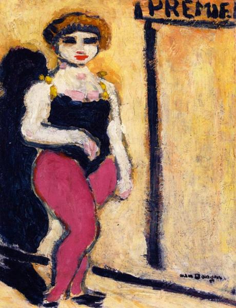 Woman In Pink Tights by Kees Van Dongen