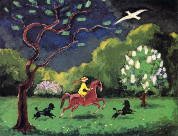 Woman On Horseback In A Landscape by Kees Van Dongen