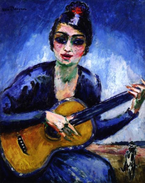 Woman With A Guitar by Kees Van Dongen Oil Painting Reproductions