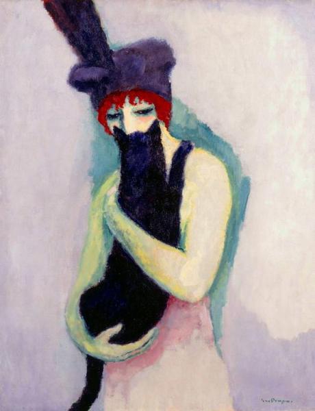 Woman With Cat by Kees Van Dongen