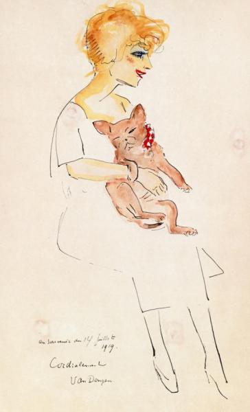 Woman With Dog by Kees Van Dongen