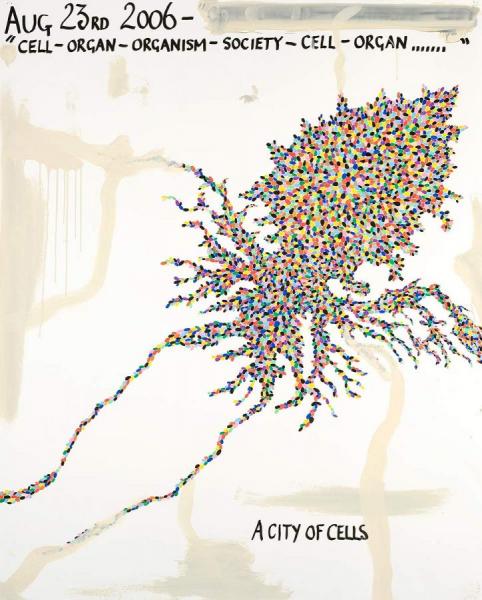 Cell - Organ - Organism - Society - Cell - Organ: A City Of Cells, 2006 by Keith Tyson