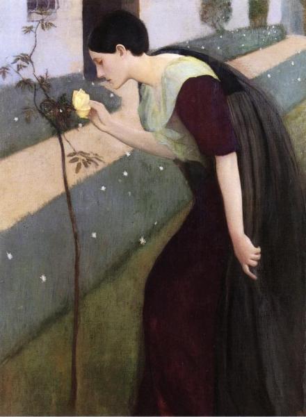 Woman With A Rose by Kenneth Frazier
