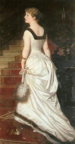 Elegant Woman In White by Knut Ekwall Oil Painting Reproductions